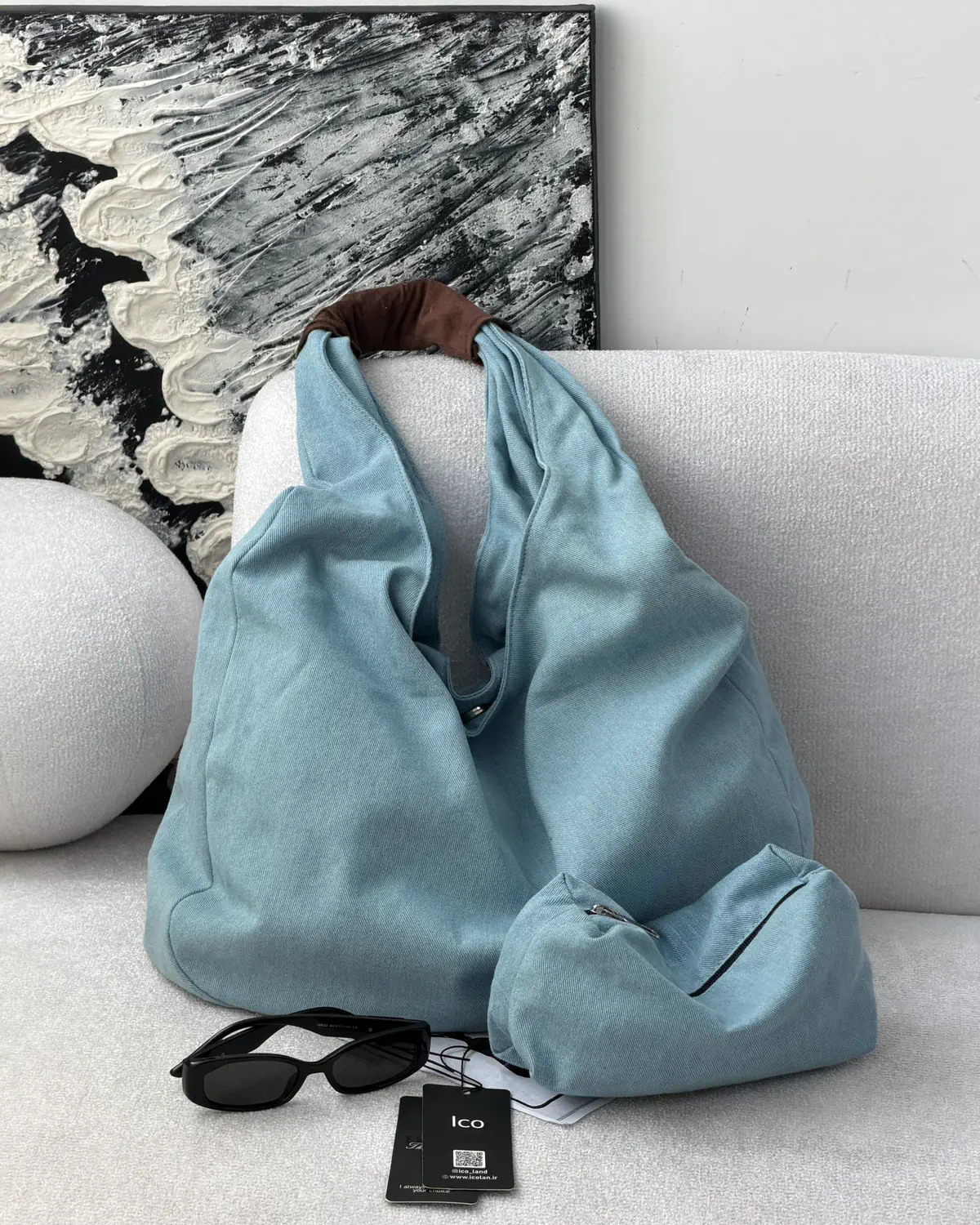 کیف دوشی کتان کوکی — نمای اصلی محصول