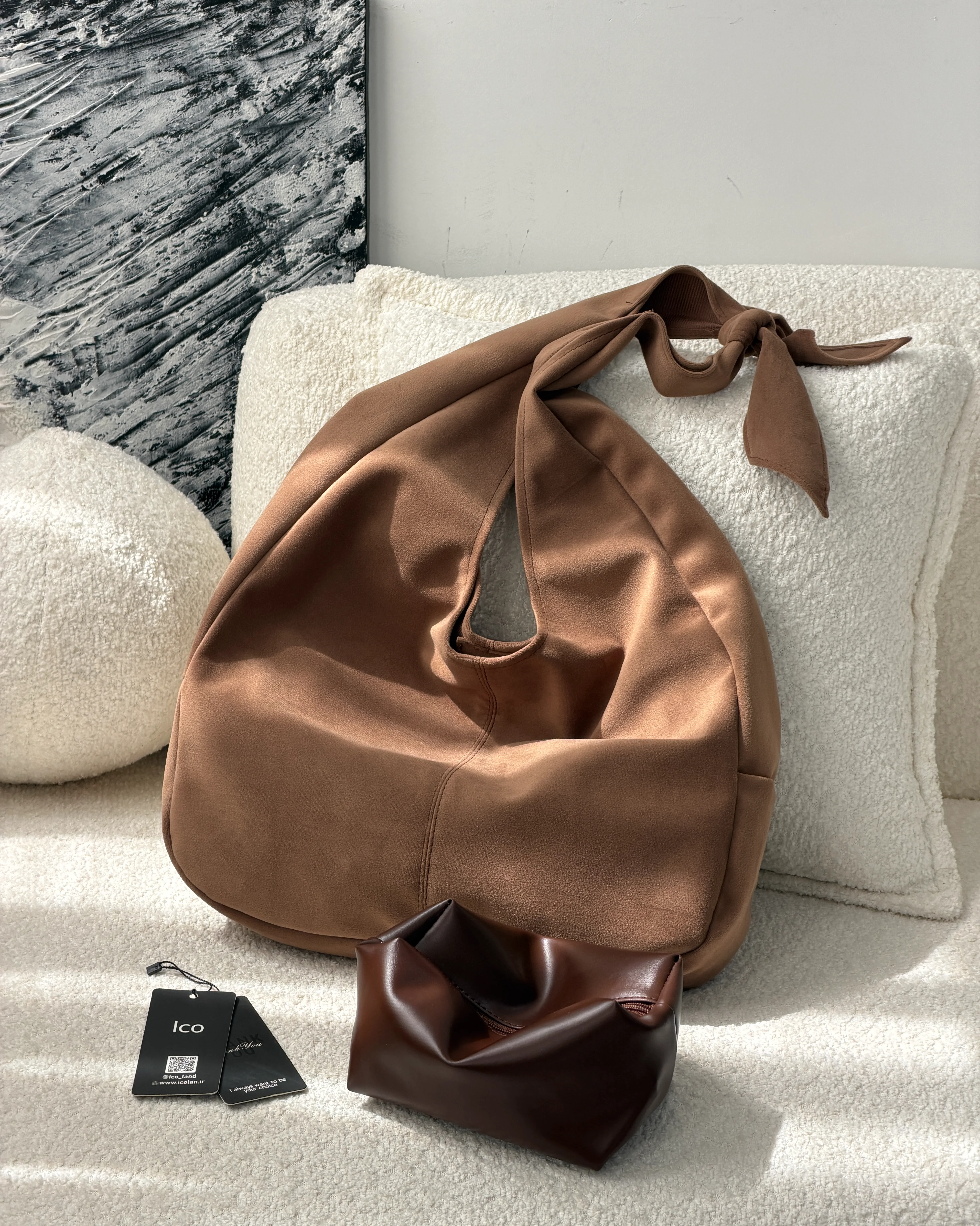 کیف جیر دخترانه پاییز، رنگ نسکافه ای — تصویر ۱۲ محصول